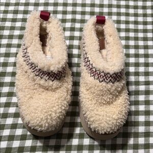 UGG Cream and Burgundy Women's Slippers